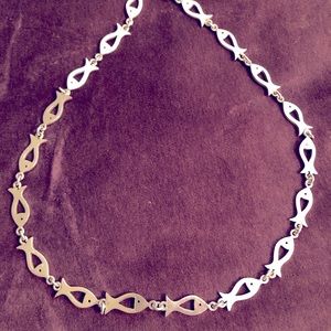 Sterling Silver handmade artisan fish necklace
